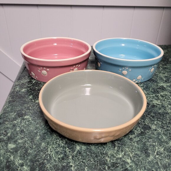 Pet Rage US  3 Small Pet Porcelain Dishes - Picture 1 of 7
